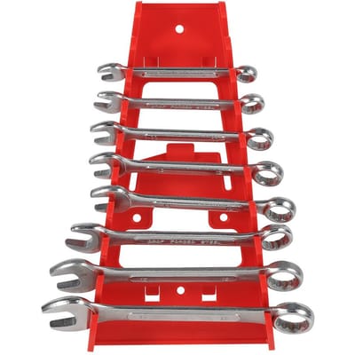 9 Sleuf Rode Plastic Sleutelrek Standaard Organizer Houder Opberggereedschap Sleutels Houder red