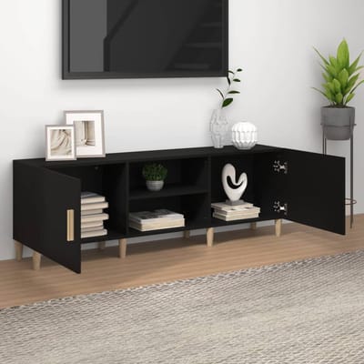vidaXL - TV - Kast - 150 - x - 30 - x - 50 - cm - Zwart - Eiken - Bewerkt - hout