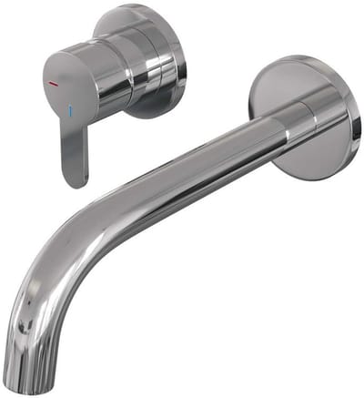 Brauer Chrome Edition Inbouw Wastafelmengkraan met Gebogen Uitloop en Rozetten Model D2 Chroom