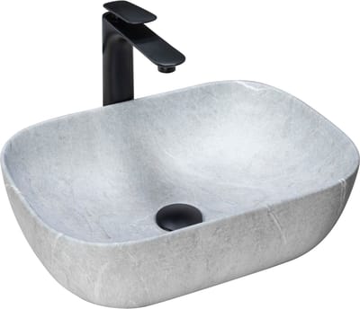 Rea Livia Grey Opzetwastafel Steen Imitatie 46,5x33,5 cm