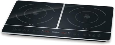 Dubbele kookplaat - Inductie fornuis - Snel koken - Automatische panherkenning - 3400 Watt - Zwart