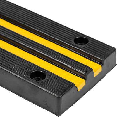 Rubbermagazijn - Volrubber muurbeschermer - LxBxH=1000x200x45mm - Parkeerstopper - Parkeerplaats bescherming - Stootblok