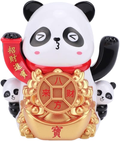 Dailygoods - Zonne-energie Panda-beeldje, Automatisch Zwaaiend Ornament