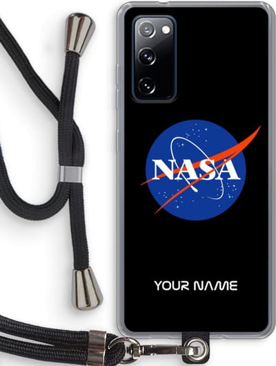 Gepersonaliseerd - Case Company® - Hoesje met koord geschikt voor Samsung Galaxy S20 FE / S20 FE 5G hoesje met Koord - NASA - Telefoonhoesje met Zwart Koord - Bescherming aan alle Kanten en Over de Schermrand