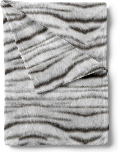 Zohome Plaid Siberian-White-Tijger - Warme deken voor op de bank - Zacht - 140x200 - Grijs