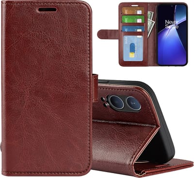 MobyDefend Hoesje - Geschikt voor OnePlus Nord CE 4 Lite - Wallet Book Case (Sluiting Achterkant) - Bruin