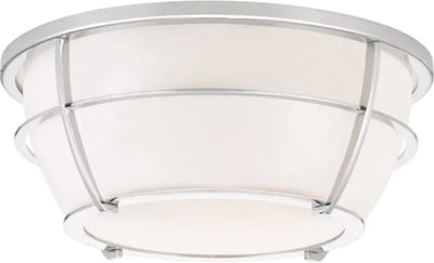 Landelijke Plafondlamp - Steady Lighting - Glas - Landelijk - E27 - L: 32.7cm - Voor Binnen / Binnen - Woonkamer - Eetkamer - Zilver