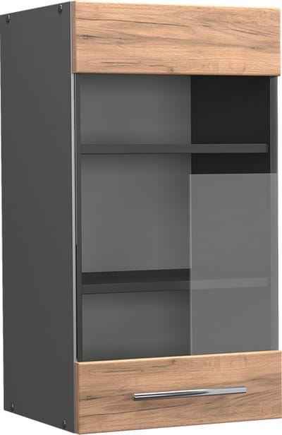 Vicco Fame-Line Glazen keukenkast – 40 cm Krachtige eik goud