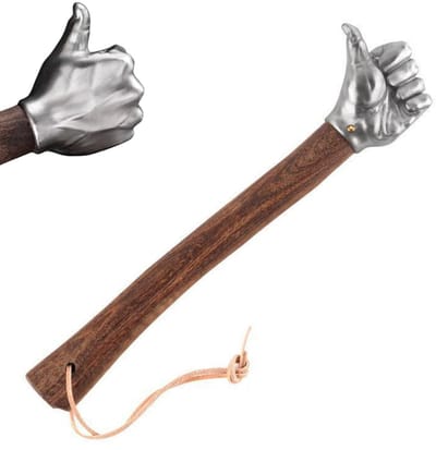 longziming -Vuisvormige hamer – Decoratieve vuishamer – Handgereedschap – Roestvrijstalen kop – Ergonomische houten steel – Roestvrij staal en hout – Gebalanceerd precisieontwerp – 1 stuk