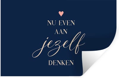 Muurstickers - Sticker Folie - Beterschap - Quote - Hartje - Denken - 30x20 cm - Plakfolie - Muurstickers Kinderkamer - Zelfklevend Behang - Zelfklevend behangpapier - Stickerfolie