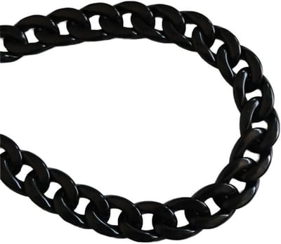 Zakketting Acryl - Tas Ketting - Tas Decoratie - Afneembare Gespen - 120 cm - Zwart