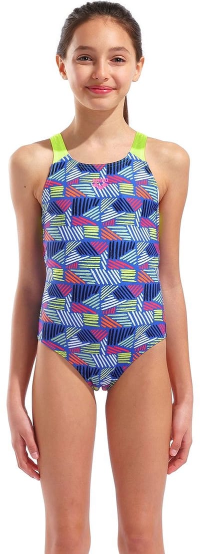 Arena Candies Swim Pro Back Badpak Kinderen - Hemelsblauw / Lime | Maat: 12-13