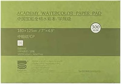 Aquarel Papier Blok - Tekenen Schilderen - Artistieke Creatie - 100% Katoen Zuurvrij - 4.9x7 Inch - Wit