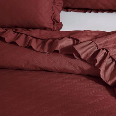 RUFFY Borduurde Sprei 160x220cm met Ruche - Stijlvol & Praktisch
