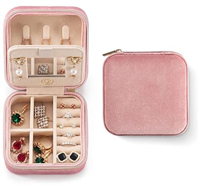 Pluche Velours Reiskettingen Organizer - Compacte Sieradenbox voor Vrouwen
