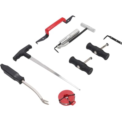 Kit d'outils de retrait de pare-brise 8 pièces Outil de retrait de vitre de pare-brise automobile Ensemble de retrait de pare-brise pour voitures Camions légers black
