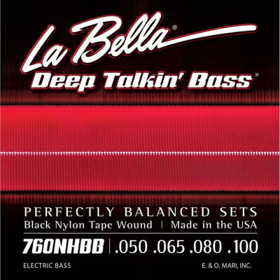 La Bella L-760NHBB Bassnaren Set Black Nylon Tape Wound voor 'Beatle' Bass (050-100)
