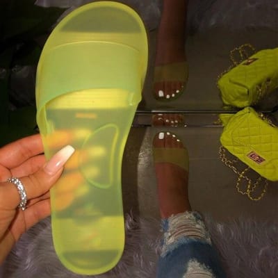 Sandalen Vrouwen Jelly Schoenen Snoep Kleuren Transparante Slides Vrouwen Strand Schoenen Platte Zomer Sandalen Outdoor Y2K 42 beige