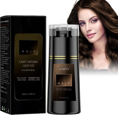 Donkere Bruine Haarverf Shampoo voor Grijs Haar, Botanische Formule, Directe Kleur, 3-in-1 Oplossing voor Mannen en Vrouwen, Versterkt en Voedt het Haar