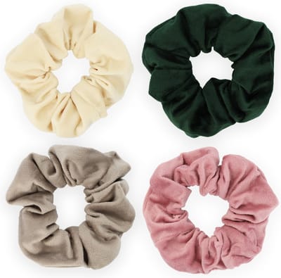 Lajetti - Soft Velvet Scrunchies Voordeelpakket - 4 stuks Haarelastiek Set