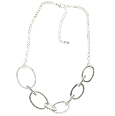 Behave - Schakelketting met steentjes 46 cm - Nikkelvrij - Mode-accessoire
