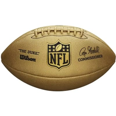 Wilson WTF1826 Duke Metallic Edition Football - Official Size - Gold (inclusief Oppomp-Naaldnippel)