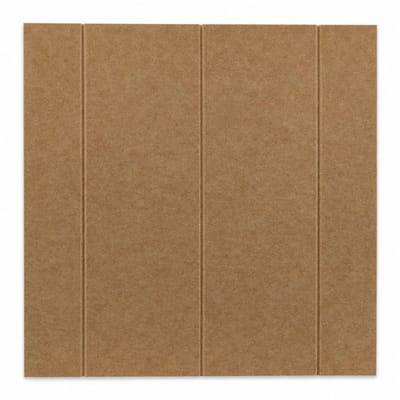Vilt wandtegel vierkant, lattenwand A, bruin beige | 9mm dik | Verbetert de akoestiek | Eenvoudige montage | Wanddecoratie
