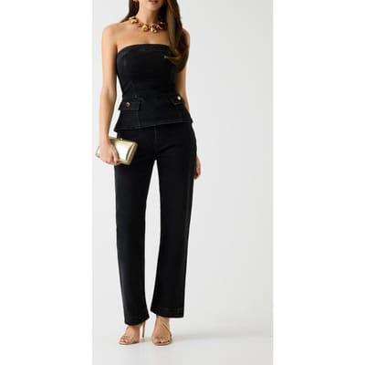 GUESS Doris Denim Bustier Jet Black A996 Taglia: 36 | Body Outlet | Donna | Blu