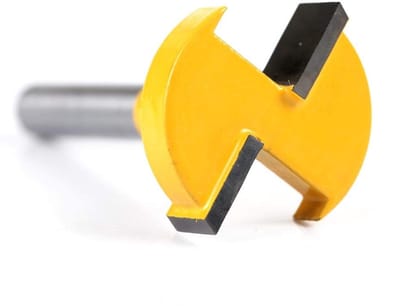 Dailygoods - T-Slot Router Bit - Houtbewerking Frees - 27mm - Gecementeerd Carbide - Geschikt voor Hardhout en Kunsthout - Geel