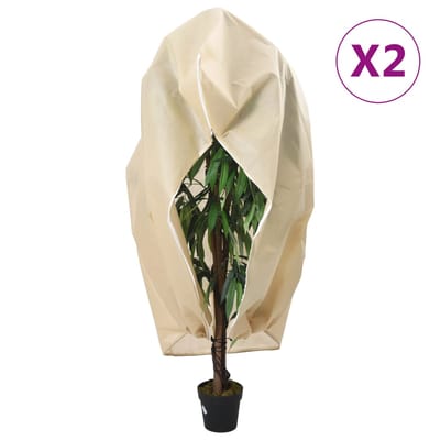 vidaXL - Plantenhoezen - met - ritssluiting - 2 - st - 70 - g/m² - 1,55x1,55 - m