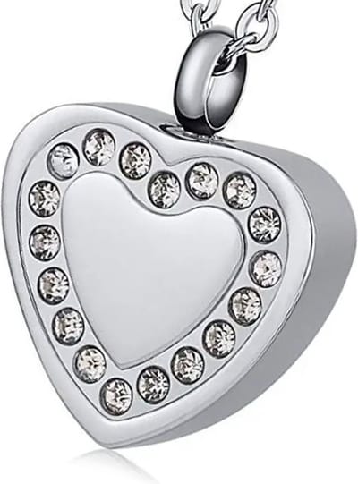 Luxe Ashanger - met Ketting - Voor As, Haren of Parfum - Assieraad - As Ketting - Gedenksieraad - Urn - Incl. As vuller en Opbergzakje - Stone Heart