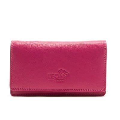 LeonDesign - Portemonnee dames met ritssluiting- Stijlvol roze - Duurzaam & hoogwaardig leer - Ontworpen in Nederland