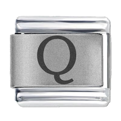 Schakel - Bedel - 9mm Charm - Letter Q - Laser Alfabet - Charms - Geschikt voor Italiaanse Bedelarmband - Schakelarmband - Italiaanse Schakelarmbanden