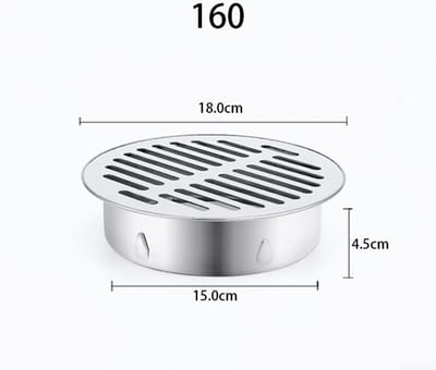 Vloerafvoer Roestvrij Staal - Doucheafvoer Bodemput - Voorkomt Lekken Verstoppingen - Anti-verstoppingsfilter - 160 mm - Zilver