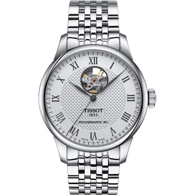Tissot Montre Homme Le Locle Powermatic 80 Open Heart Cadran Argent Automatique T006.407.11.033.02 argenté