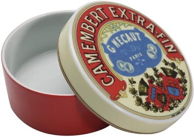 BIA Klassieke Camembert Baker – Porselein – Rood Vintage Design – Oven- en Serveerschaal – Ø 12,5 cm – Ovenbestendige Kaasbak