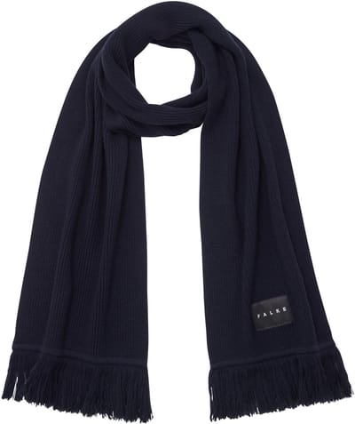 FALKE Basic Label Big sneldrogend warm wol wintersjaal unisex blauw - maat ONESIZE