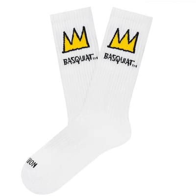 Jimmy Lion Athletic Basquiat Crown Lange Sokken Wit EU 41-46