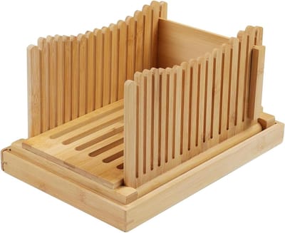 Broodsnijder Bamboe - Broodschaafmachine - Zelfgebakken Brood Snijden - Inclusief Kruimellade - 3 Maten Instelbaar - Bruin