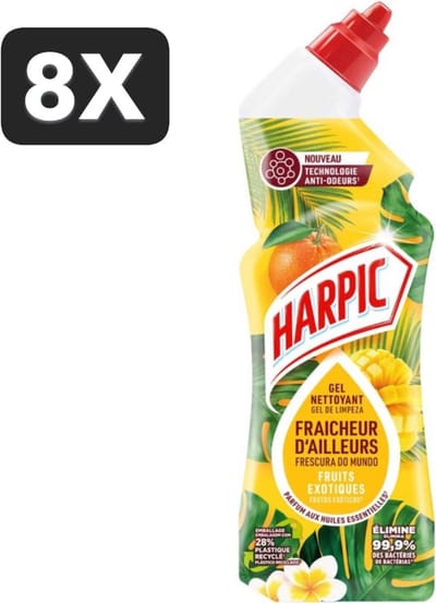 8 x Harpic - Toiletreiniger - Gel - Exotisch Fruit Parfum - 750 ml