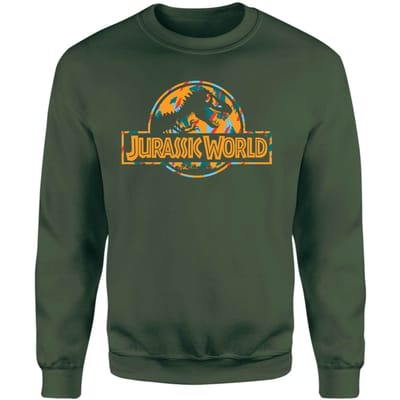 Jurassic Park Logo Tropical Sweatshirt - Green - S