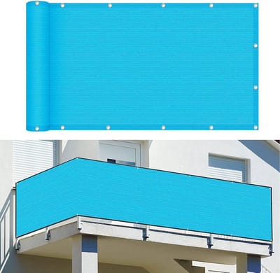 Privacy scherm Balkon 135x800 cm HDPE – Anti-UV Zonwering en Inkijkbescherming Blauw