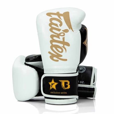 Fairtex X Booster Bokshandschoenen - FXB BG V2 - Echt leer - Wit/Zwart/Goud 12 oz