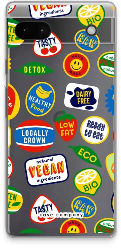 Case Company® - Hoesje geschikt voor Google Pixel 6a hoesje - Fruitsticker - Soft Cover Telefoonhoesje - Bescherming aan alle Kanten en Schermrand