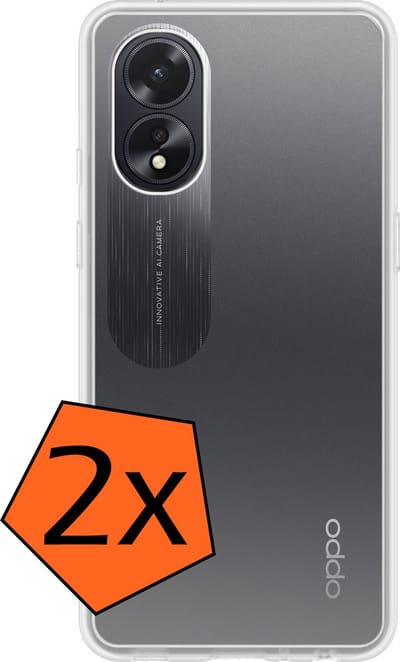 Hoes - 2 Stuks - Geschikt voor OPPO A38 - Sterk & Shockproof - Case Siliconen - Back Cover - Telefoon Hoes - Transparant