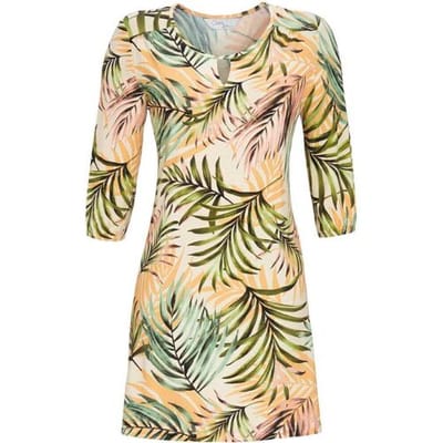 Ringella kort nachthemd bonte palmbladeren - Beige - Maat - 36