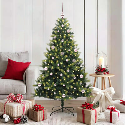 vidaXL - Kunstmatige - Gehingde - Kerstboom - 150 - LEDs - Groen - 150 - cm - PVC - en - PE