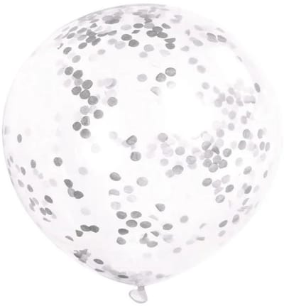 UNIQUE - 6 zilverkleurige en goudkleurige confetti ballonnen