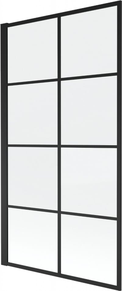 Mexen Alex badwand 1-vleugel 70 x 140 , zwart rooster fix - 893-070-000-70-77