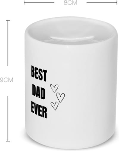Akyol - best dad ever Spaarpot - Vader - papa - vaderdag - cadeau - verjaardag - opa - 350 ML inhoud